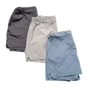 ODODOS Women’s L Shorts Lot of 3 Gray Blue Black Stretch Pocket Golf Gym EUC